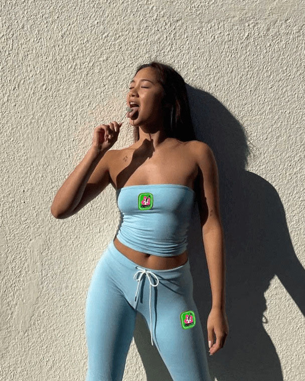 Fashion Embroidery Tube Top High Waist Ladies Two-piece Set