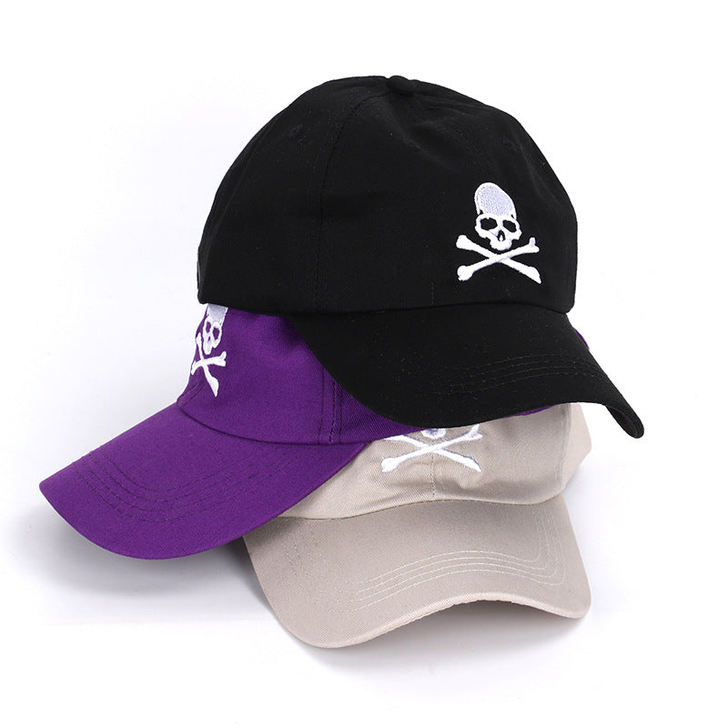New Fashion Skull Embroidery BaseballCap Danger Sign Hip Hop Hat Spring Man Woman Cotton Sports Black Bone ASTROWOR Unisex
