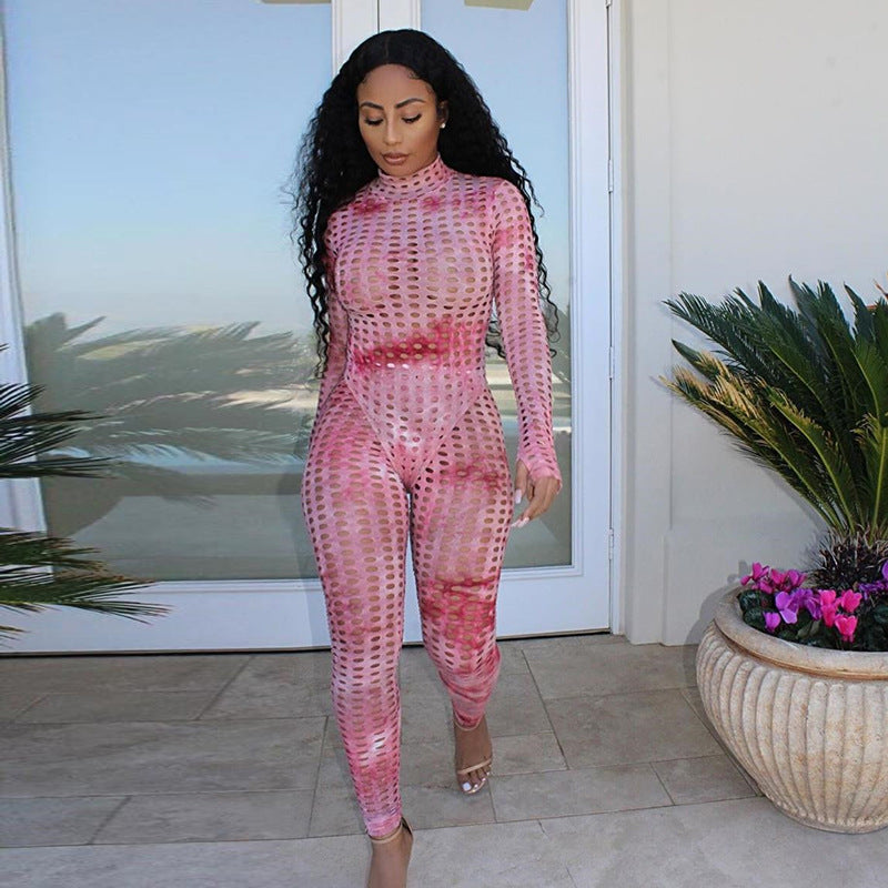 Hollow burning flower hip-lifting fitness sports suit