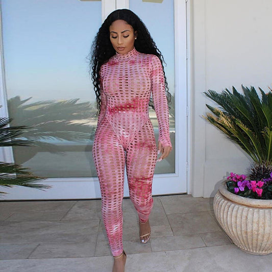 Hollow burning flower hip-lifting fitness sports suit