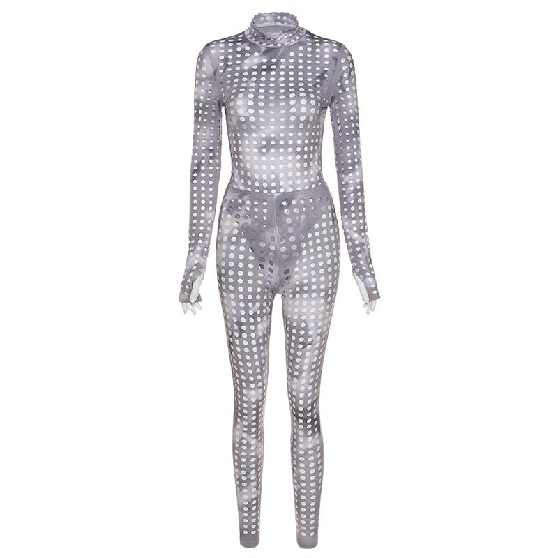 Hollow burning flower hip-lifting fitness sports suit