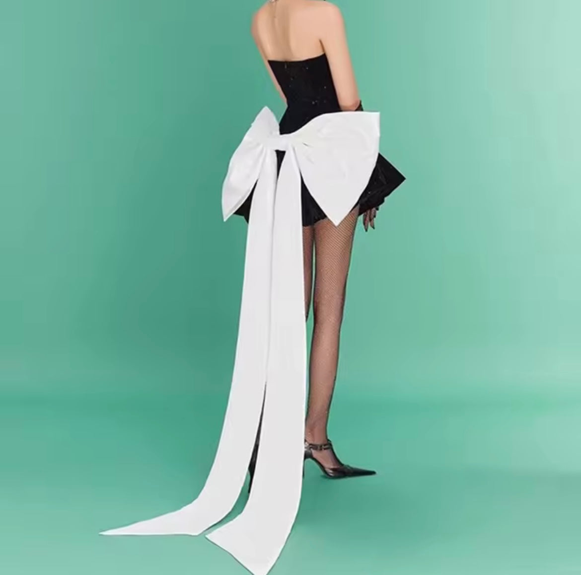 Fashion Women's Evening Party Sleeveless Dress Diamond Edge Bow Ball Gown Velvet Dress