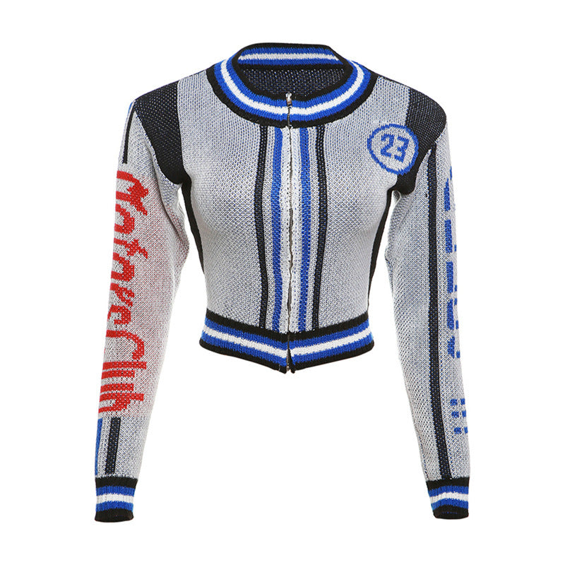 Women's Street Contrast Color Top High Waist Suit