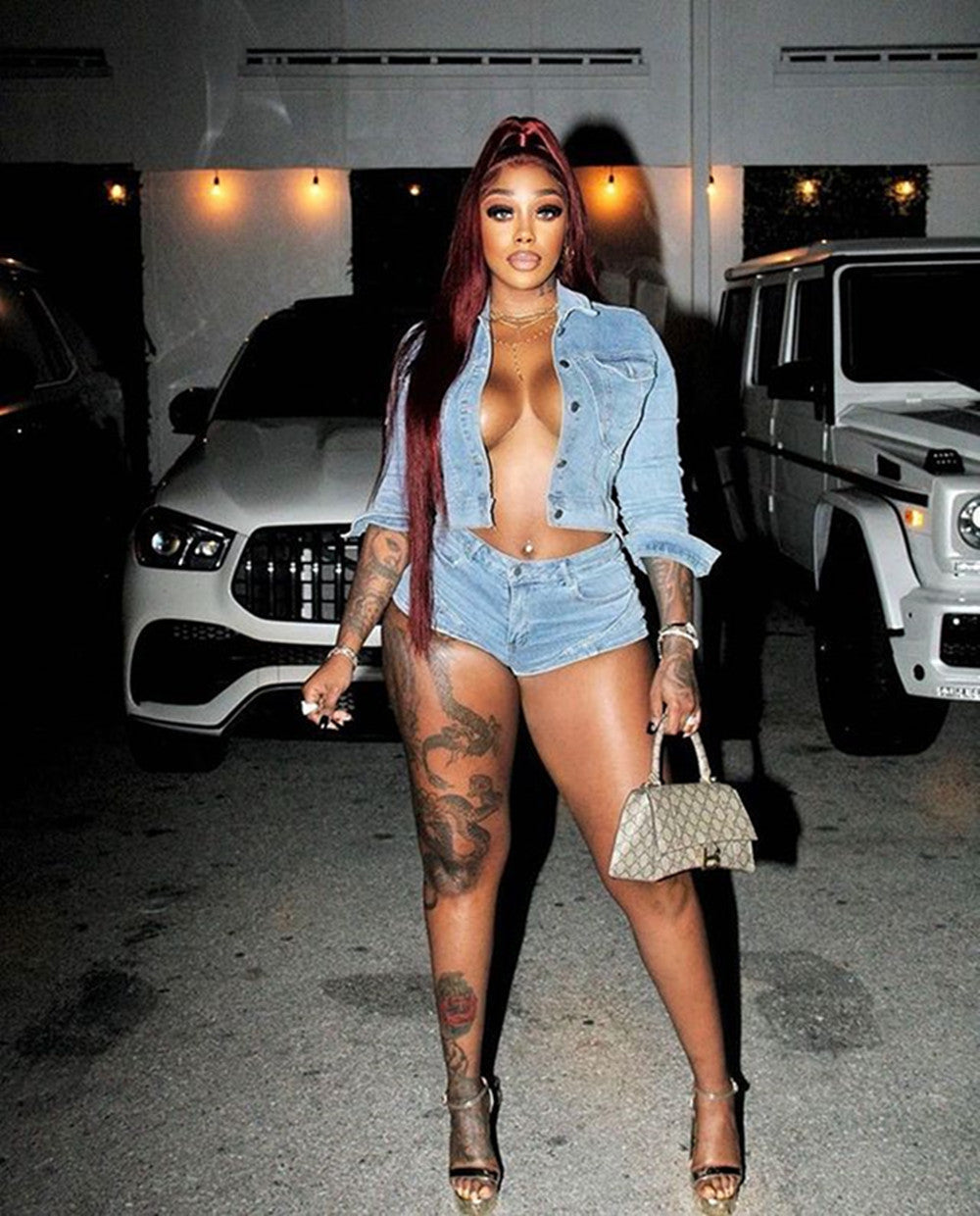 Denim Casual Suit Shorts Denim Suit