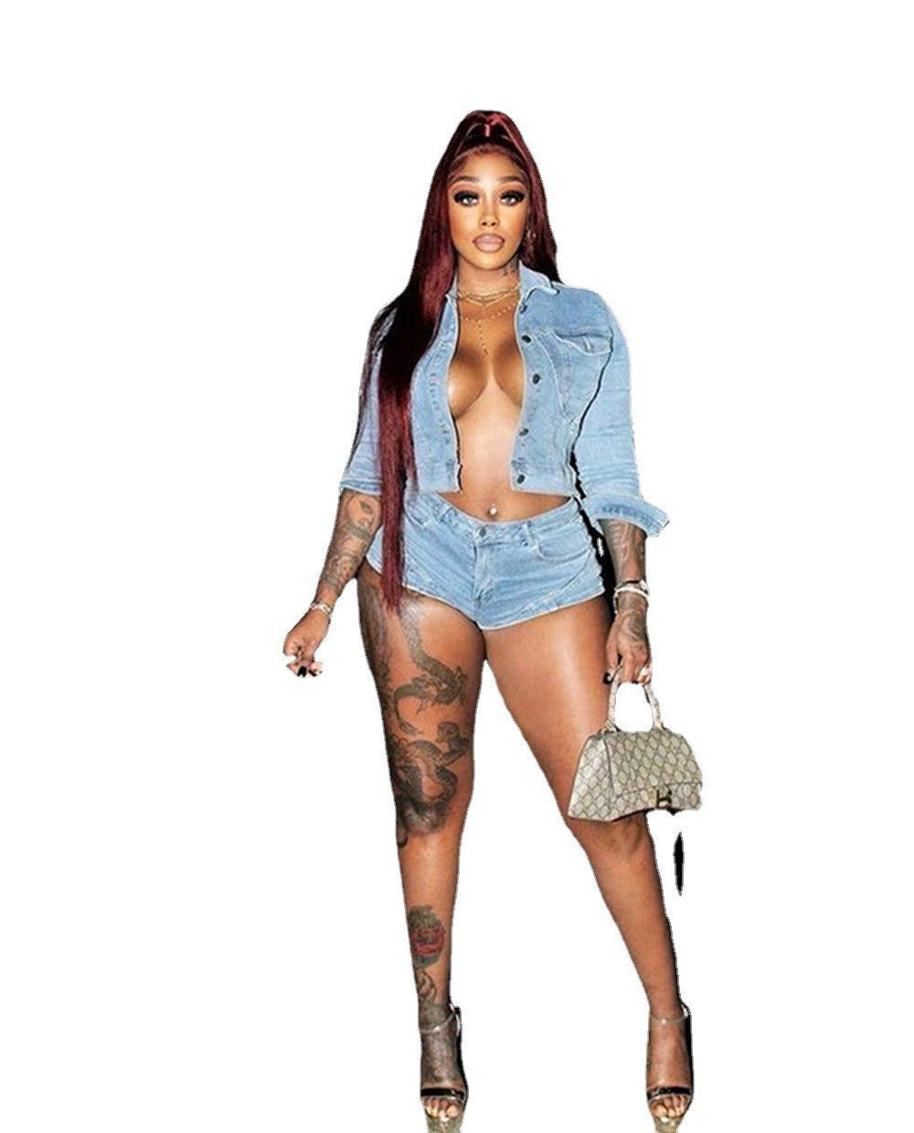 Denim Casual Suit Shorts Denim Suit